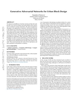 GANs for Urban Design