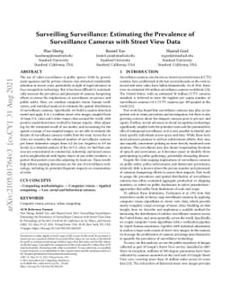Surveilling Surveillance: Estimating the Prevalence of Surveillance
  Cameras with Street View Data