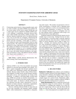 Intensity Harmonization for Airborne LiDAR