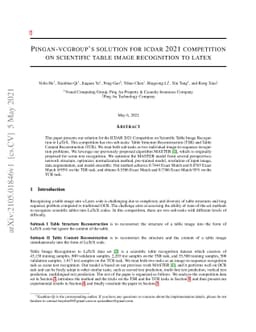 PingAn-VCGroup's Solution for ICDAR 2021 Competition on Scientific Table
  Image Recognition to Latex