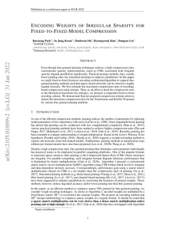 Encoding Weights of Irregular Sparsity for Fixed-to-Fixed Model
  Compression