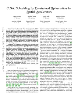 CoSA: Scheduling by Constrained Optimization for Spatial Accelerators