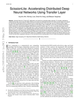 ScissionLite: Accelerating Distributed Deep Neural Networks Using
  Transfer Layer