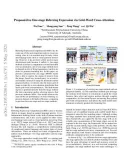 Proposal-free One-stage Referring Expression via Grid-Word
  Cross-Attention