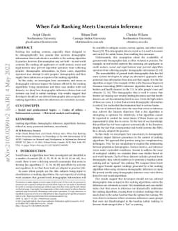 When Fair Ranking Meets Uncertain Inference