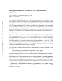 Public Communication can Facilitate Low-Risk Coordination under
  Surveillance