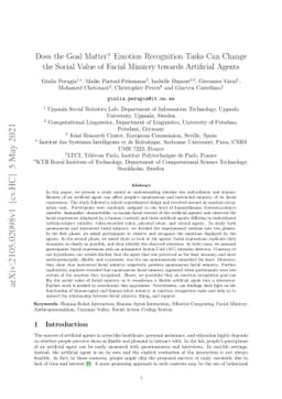 Does the Goal Matter? Emotion Recognition Tasks Can Change the Social
  Value of Facial Mimicry towards Artificial Agents