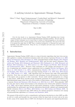 A unifying tutorial on Approximate Message Passing
