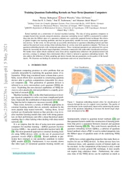 Training Quantum Embedding Kernels on Near-Term Quantum Computers
