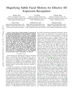 Magnifying Subtle Facial Motions for Effective 4D Expression Recognition