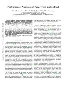Performance Analysis of Zero-Trust multi-cloud