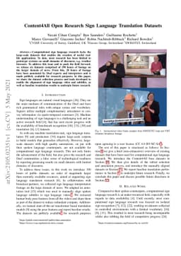 Content4All Open Research Sign Language Translation Datasets