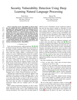Security Vulnerability Detection Using Deep Learning Natural Language
  Processing
