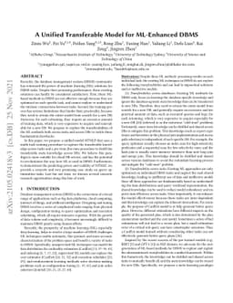 A Unified Transferable Model for ML-Enhanced DBMS