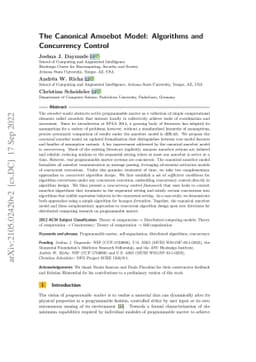 The Canonical Amoebot Model: Algorithms and Concurrency Control