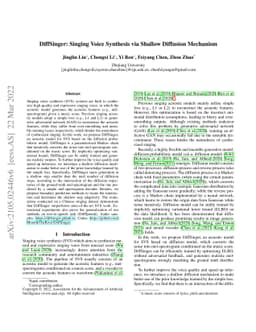 DiffSinger: Singing Voice Synthesis via Shallow Diffusion Mechanism