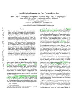 Local Relation Learning for Face Forgery Detection
