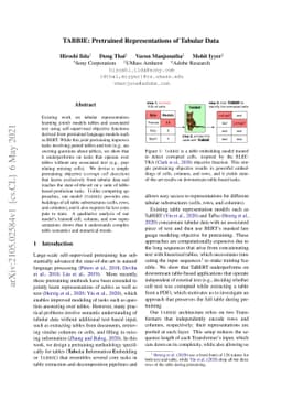 TABBIE: Pretrained Representations of Tabular Data