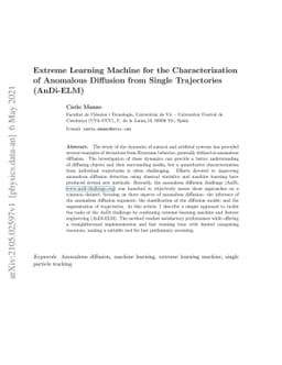 Extreme Learning Machine for the Characterization of Anomalous Diffusion
  from Single Trajectories