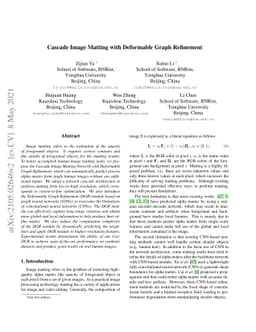 Cascade Image Matting with Deformable Graph Refinement