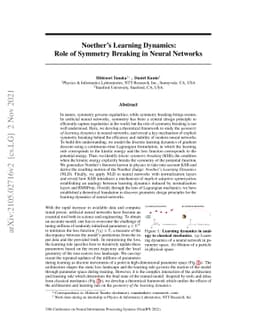 Noether's Learning Dynamics: Role of Symmetry Breaking in Neural
  Networks