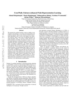 CrossWalk: Fairness-enhanced Node Representation Learning