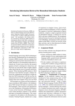 Introducing Information Retrieval for Biomedical Informatics Students