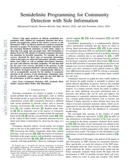 Semidefinite Programming for Community Detection with Side Information