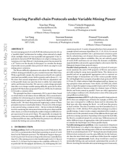 Securing Parallel-chain Protocols under Variable Mining Power