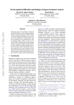 On the logistical difficulties and findings of Jopara Sentiment Analysis