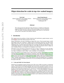 Object detection for crabs in top-view seabed imagery