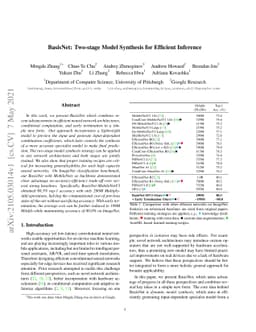 BasisNet: Two-stage Model Synthesis for Efficient Inference