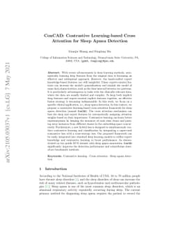 ConCAD: Contrastive Learning-based Cross Attention for Sleep Apnea
  Detection