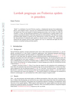 Lambek pregroups are Frobenius spiders in preorders