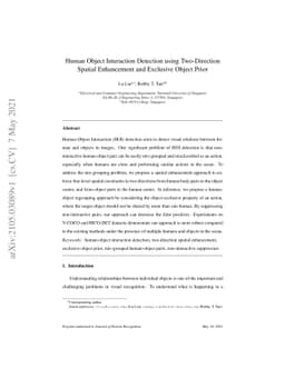 Human Object Interaction Detection using Two-Direction Spatial
  Enhancement and Exclusive Object Prior