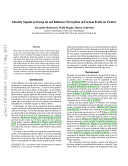 Identity Signals in Emoji Do not Influence Perception of Factual Truth
  on Twitter