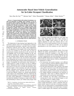 Autoencoder Based Inter-Vehicle Generalization for In-Cabin Occupant
  Classification