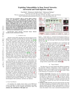 Exploiting Vulnerabilities in Deep Neural Networks: Adversarial and
  Fault-Injection Attacks