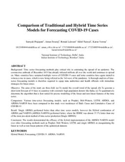 Comparison of Traditional and Hybrid Time Series Models for Forecasting
  COVID-19 Cases