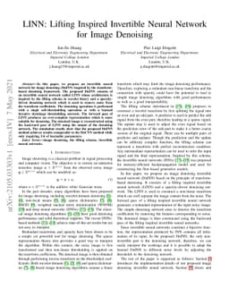 LINN: Lifting Inspired Invertible Neural Network for Image Denoising
