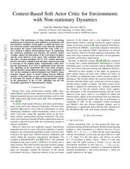 Context-Based Soft Actor Critic for Environments with Non-stationary
  Dynamics