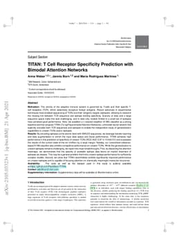 TITAN: T Cell Receptor Specificity Prediction with Bimodal Attention
  Networks