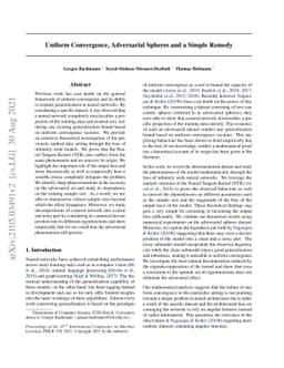 Uniform Convergence, Adversarial Spheres and a Simple Remedy