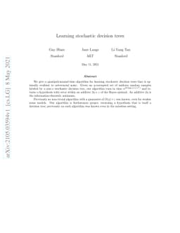 Learning stochastic decision trees
