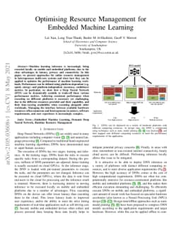 Optimising Resource Management for Embedded Machine Learning