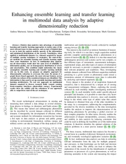 Enhancing ensemble learning and transfer learning in multimodal data
  analysis by adaptive dimensionality reduction