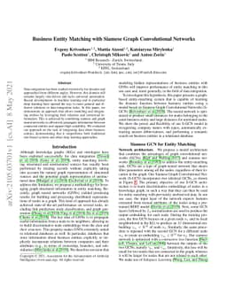 Business Entity Matching with Siamese Graph Convolutional Networks
