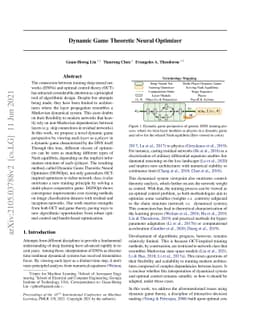 Dynamic Game Theoretic Neural Optimizer
