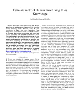 Estimation of 3D Human Pose Using Prior Knowledge