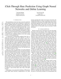 Click-Through Rate Prediction Using Graph Neural Networks and Online
  Learning